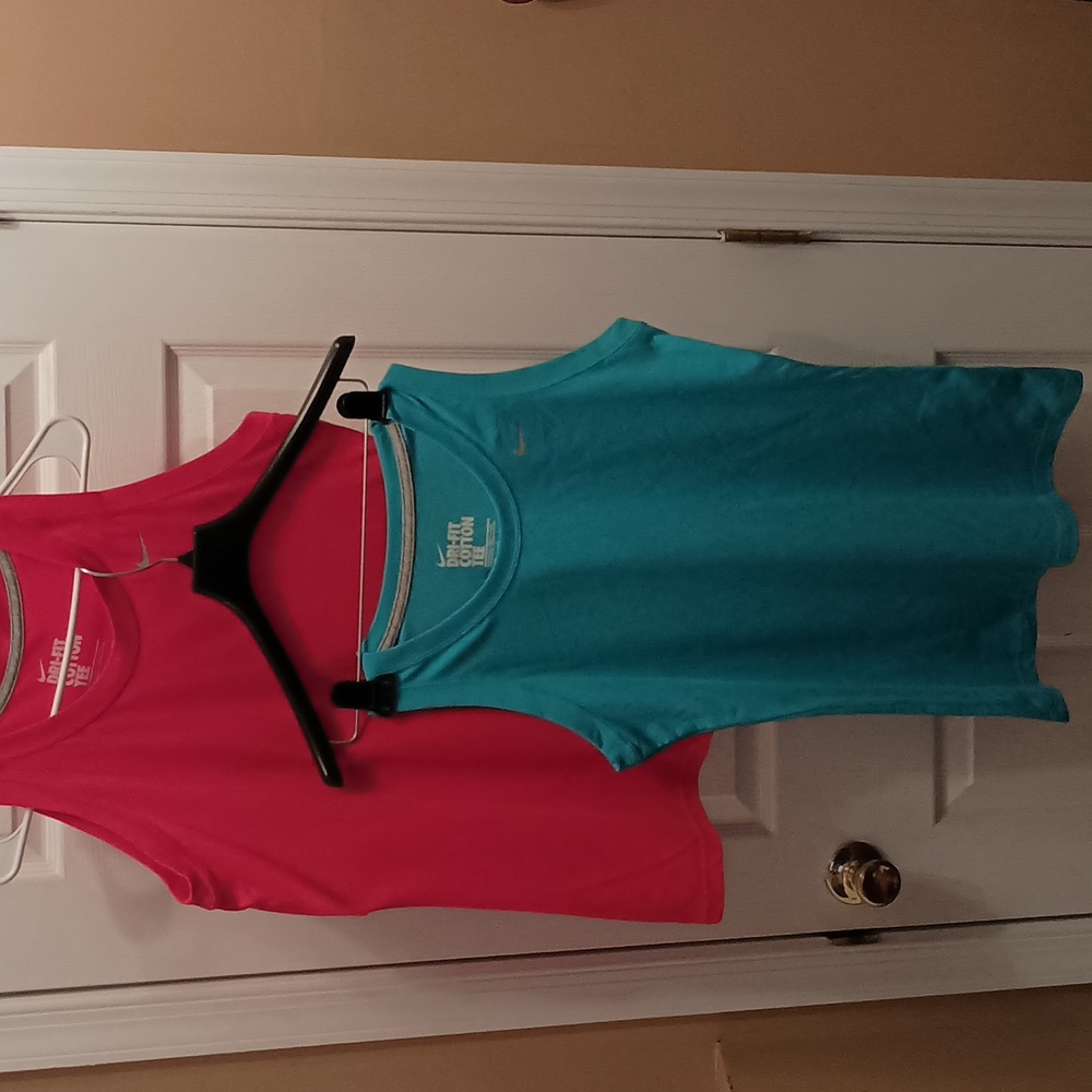Two Nike Dri-Fit Cotton Tank Tops